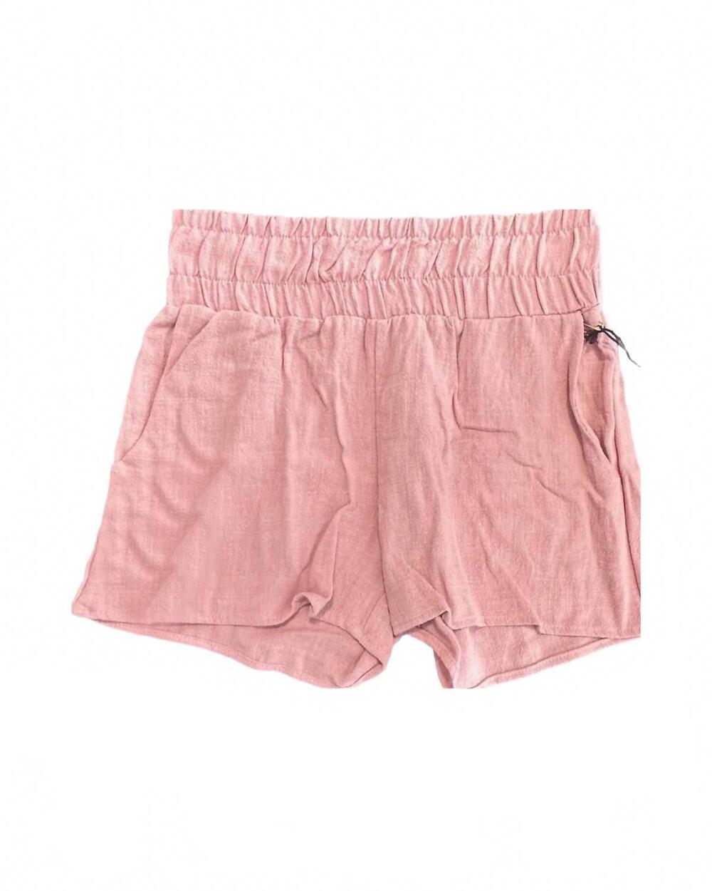 NEW ERGE girls' linen short in rose